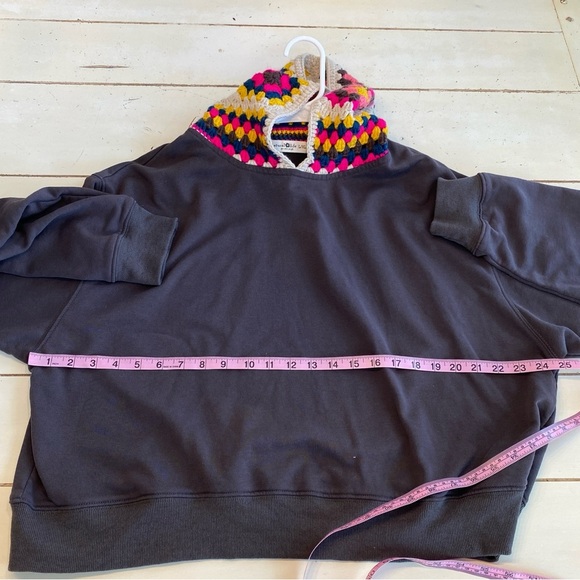 NATURAL LIFE Multicolor Crochet Hooded Sweatshirt - Picture 5 of 8